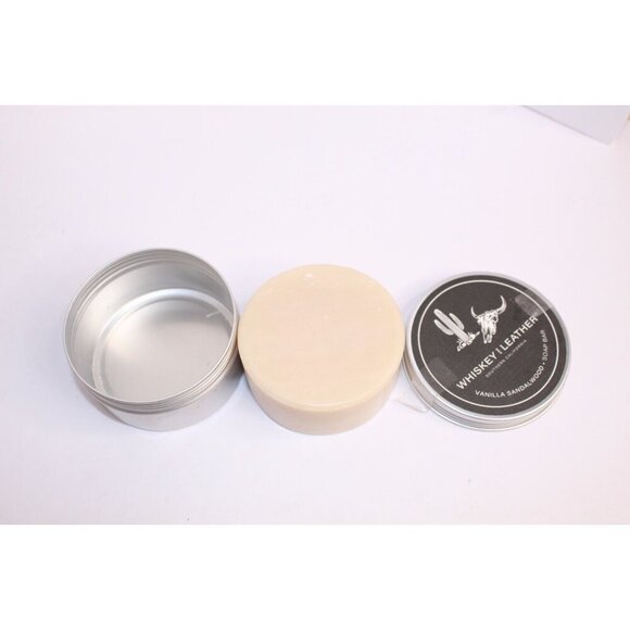 Whiskey and Leather Amberwood Soap Bar 7oz. Tin Sand & Fog Home New Sealed - Picture 3 of 7